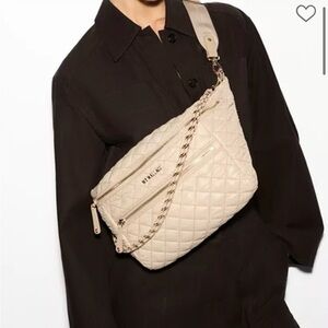 MZ Wallace Large Crossbody Crosby Sling in Buff. NWT